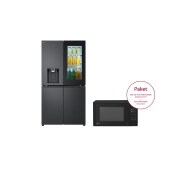 Vorderansicht von Multi Door mit InstaView® | Eis-, Crushed Ice- und Wasserspender | 638 Liter Kapazität | ​Energieeffizienzklasse ​E​ | Festwasseranschluss | GMG960EVEE & Solo-Mikrowelle mit Smart Inverter Technologie | EasyClean | 20 Litern Kapazität | Leistung: 700 Watt | MS2042D GMG960EVEE.MS2042D