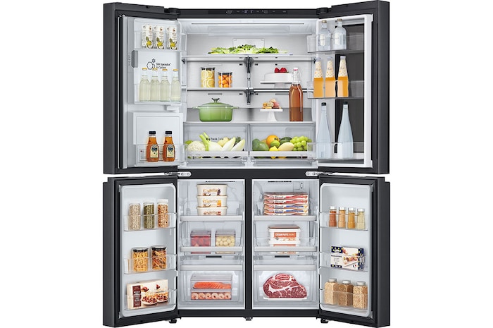 LG Multi Door mit InstaView® | Eis-, Crushed Ice- und Wasserspender | 638 Liter Kapazität | Energieeffizienzklasse E | Festwasseranschluss | GMG960EVJE, GMG960EVJE