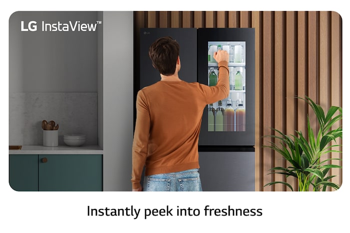 LG Multi Door mit InstaView® | Eis-, Crushed Ice- und Wasserspender | 638 Liter Kapazität | Energieeffizienzklasse E | Festwasseranschluss | GMG960EVJE, GMG960EVJE