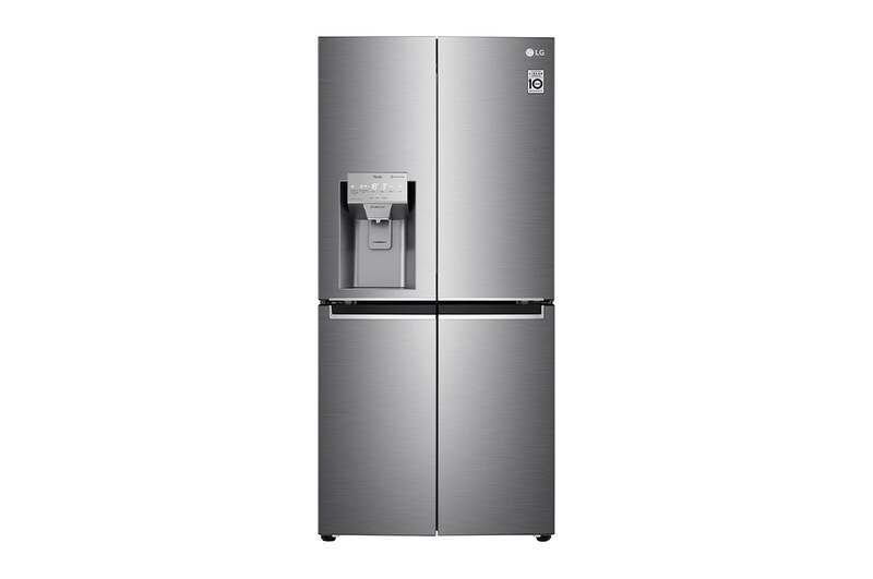 Vorderansicht von Side-by-Side mit Eis-, Crushed Ice- und Wasserspender | 506 L Kapazität | Door Cooling+™| kein Festwasseranschluss notwendig | LG GML844PZAE GML844PZAE