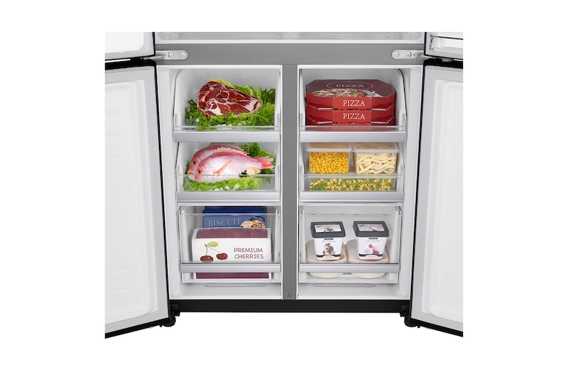 LG Multi-Door mit InstaView Door-in-Door ®  | Eis-, Crushed Ice- und Wasserspender  | ​508​ Liter Kapazität | Energieeffizienzklasse ​F​ | Festwasseranschluss | Matte Black Steel | ​GMX844MC6F, GMX844MC6F