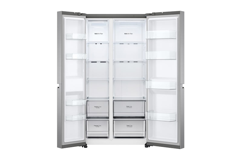 LG Side-by-Side | 655 L Kapazität | Total No Frost | Door Cooling+™ | Multiairflow Umluftkühlung, GSBV70PZTE