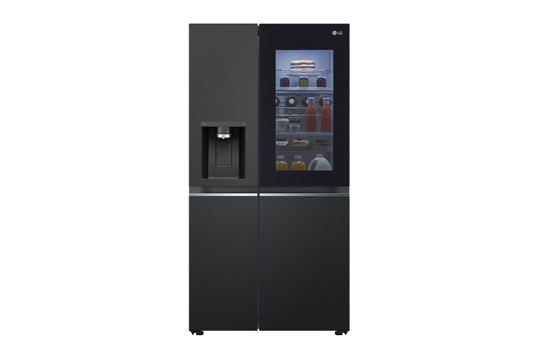 LG Side-by-Side mit InstaView® | Eis-, Crushed Ice- und Wasserspender | 638 Liter Kapazität | ​Energieeffizienzklasse ​E ​| GSGV91EVAD, GSGV91EVAD