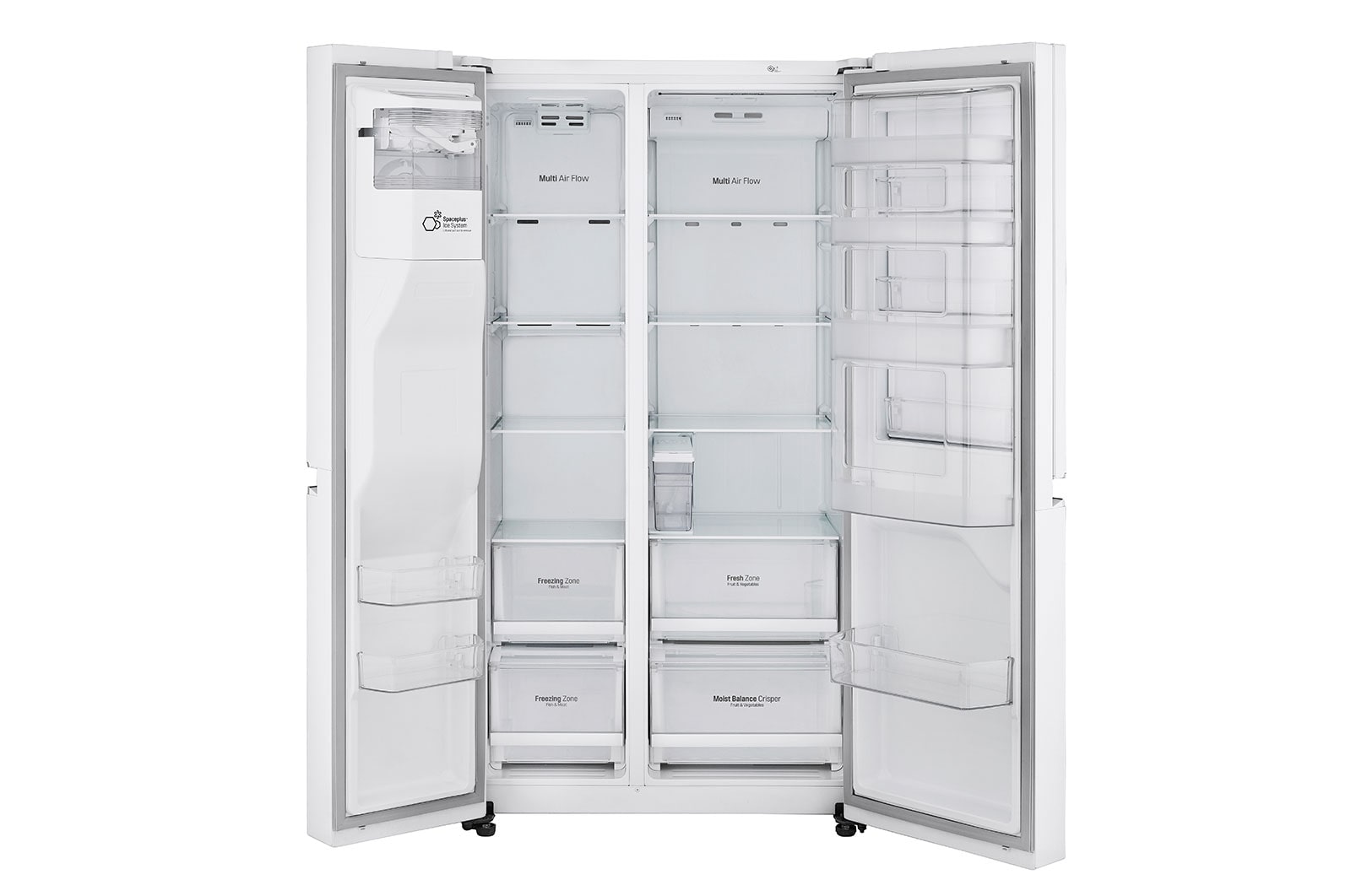 LG Side-by-Side mit Eis-, Crushed Ice- und Wasserspender | 625 L Kapazität | Total No Frost | kein Festwasseranschluss notwendig | LG GSJ761SWZE, GSJ761SWZE