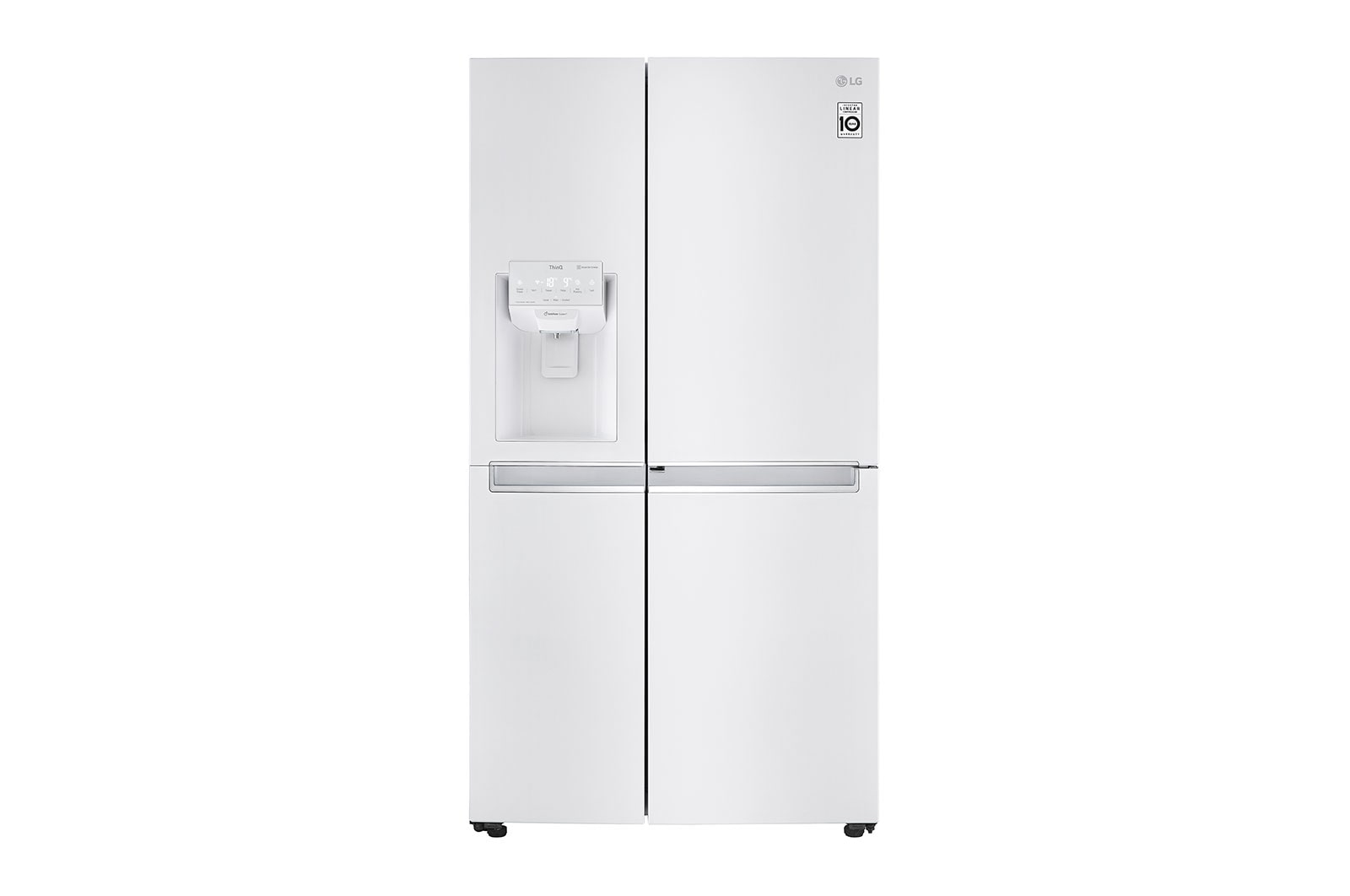 LG Side-by-Side mit Eis-, Crushed Ice- und Wasserspender | 625 L Kapazität | Total No Frost | kein Festwasseranschluss notwendig | LG GSJ761SWZE, GSJ761SWZE
