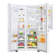 LG Side-by-Side mit Eis-, Crushed Ice- und Wasserspender | 625 L Kapazität | Total No Frost | kein Festwasseranschluss notwendig | LG GSJ761SWZE, GSJ761SWZE