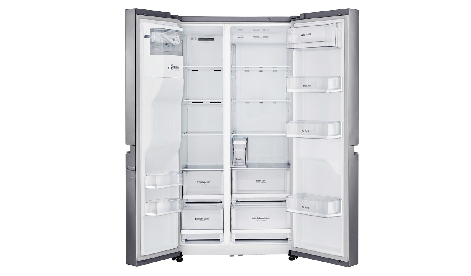 LG Side-by-Side, Total No Frost, NFC, kein Festwasseranschluss notwendig, GSL461ICEZ