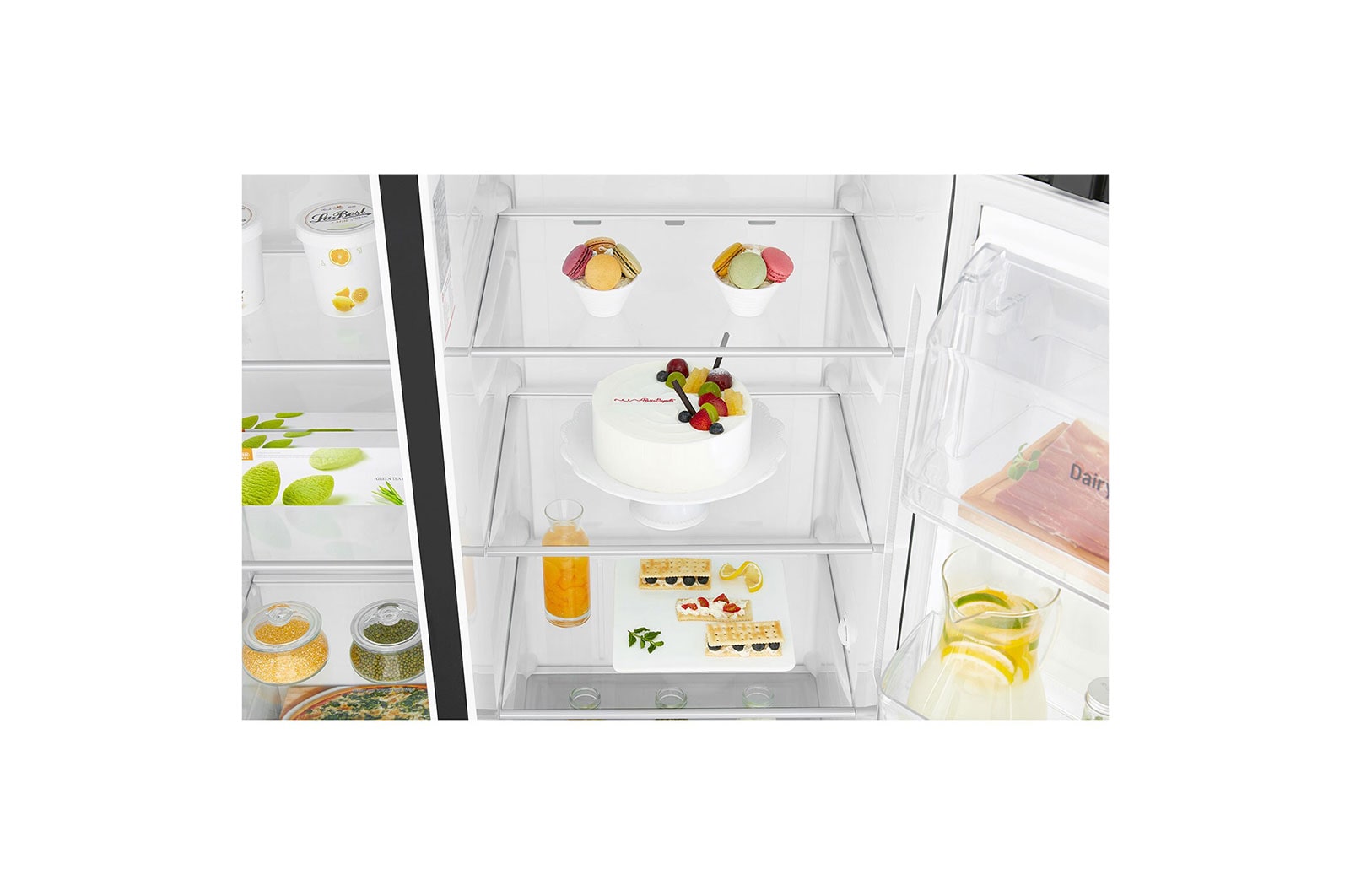 LG Side-by-Side mit Eis-, Crushed Ice- und Wasserspender | 625 L Kapazität | Total No Frost | kein Festwasseranschluss notwendig | LG GSL761MCZE, GSL761MCZE