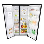 LG Side-by-Side mit Eis-, Crushed Ice- und Wasserspender | 625 L Kapazität | Total No Frost | kein Festwasseranschluss notwendig | LG GSL761MCZE, GSL761MCZE