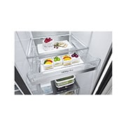 LG Side-by-Side mit Eis-, Crushed Ice- und Wasserspender | 628 Liter Kapazität | EEK C | Interner Wassertank 4L | Essence Black Steel | GSLE91EVAC, GSLE91EVAC