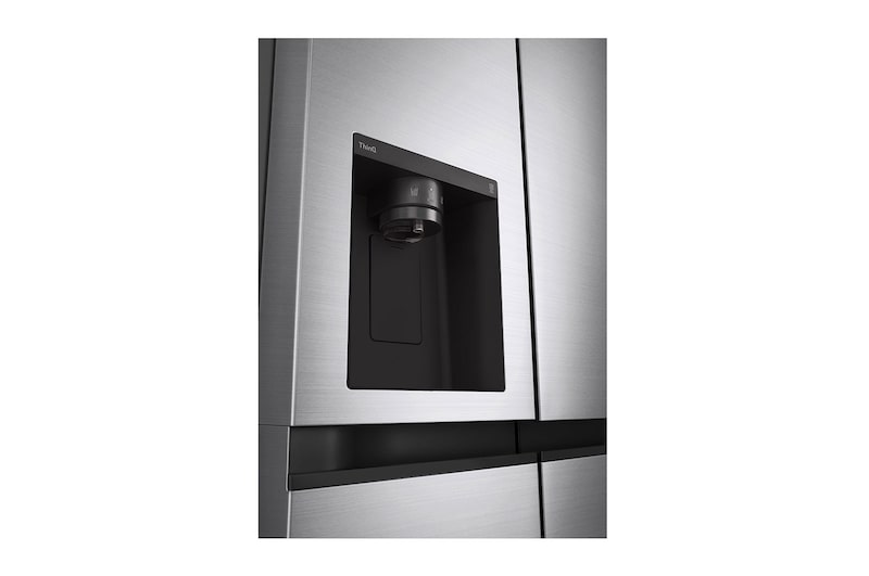 LG Side-by-Side | Eis-, Crushed Ice- und Wasserspender | 635 Liter Kapazität | Multiairflow Umluftkühlung | Shiny Steel | LG GSLV50PZXM, GSLV50PZXM