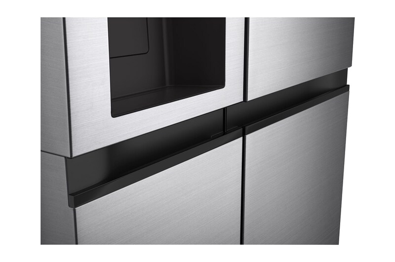 LG Side-by-Side | Eis-, Crushed Ice- und Wasserspender | 635 Liter Kapazität | Multiairflow Umluftkühlung | Shiny Steel | LG GSLV50PZXM, GSLV50PZXM