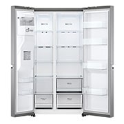 LG Side-by-Side | Eis-, Crushed Ice- und Wasserspender | 635 Liter Kapazität | Multiairflow Umluftkühlung | Shiny Steel | LG GSLV50PZXM, GSLV50PZXM