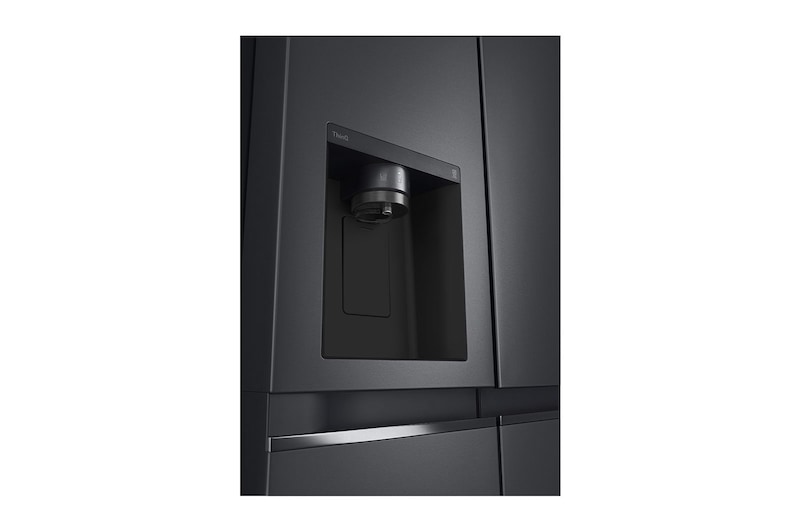 LG Side-by-Side mit Eis-, Crushed Ice- und Wasserspender | 635 Liter Kapazität | Energieeffizienzklasse D | Interner Wassertank 4L | Matte Black | GSLV71MCTD, GSLV71MCTD