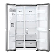 LG Side-by-Side mit Eis-, Crushed Ice- und Wasserspender | 635 Liter Kapazität | EEK C | Interner Wassertank 4L | Platinum Silver | GSLV71PZRC, GSLV71PZRC