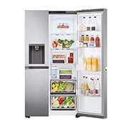 LG Side-by-Side mit Eis-, Crushed Ice- und Wasserspender | 635 Liter Kapazität | EEK C | Interner Wassertank 4L | Platinum Silver | GSLV71PZRC, GSLV71PZRC