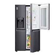LG Side-by-Side mit InstaView Door-in-Door™ | 625 Liter Kapazität | Eis-, Crushed Ice-und Wasserspender | 4L Wassertank | Total No Frost | DoorCooling+™ | ThinQ®, GSX961MCCE