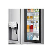 LG Side-by-Side mit InstaView Door-in-Door™ | 625 Liter Kapazität | Eis-, Crushed Ice-und Wasserspender | kein Festwasseranschluss | Total No Frost, GSX971NEAE