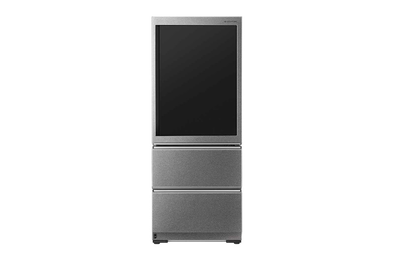 Vorderansicht von LG SIGNATURE Kühl-Gefrierkombination mit InstaView Door-in-Door®  | 435 Liter Kapazität  | ​​Energieeffizienzklasse ​F​ | Edelstahl mit Textured Steel®-Finish | LSR200B LSR200B