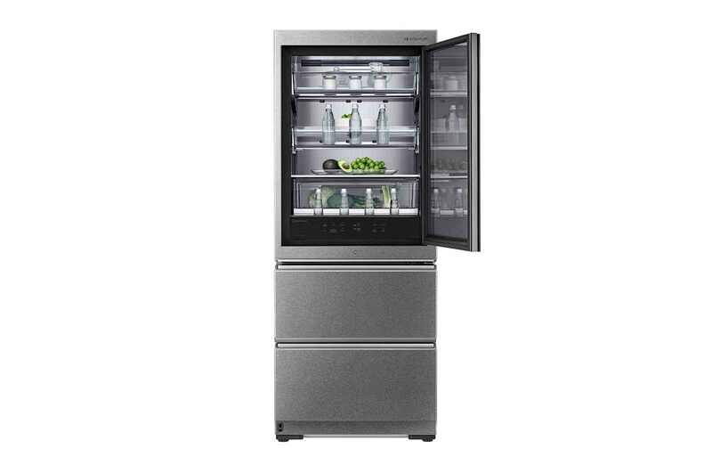 LG SIGNATURE Kühl-Gefrierkombination mit InstaView Door-in-Door®  | 435 Liter Kapazität  | ​​Energieeffizienzklasse ​F​ | Edelstahl mit Textured Steel®-Finish | LSR200B, LSR200B