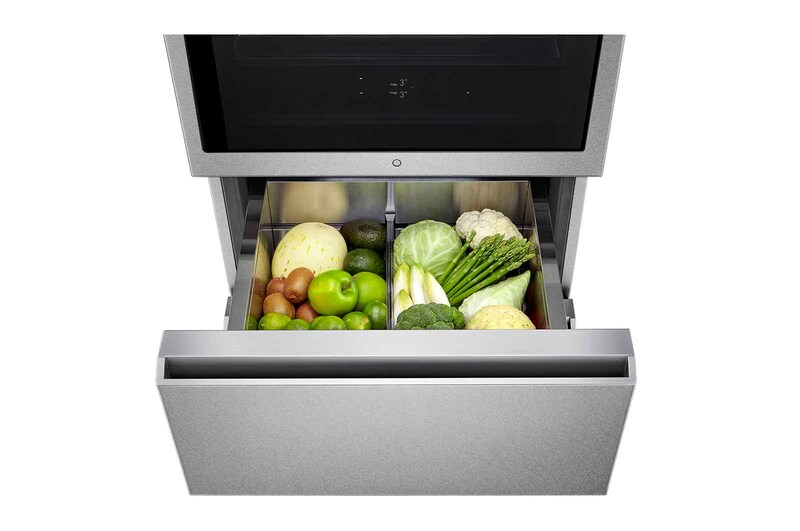 LG SIGNATURE Kühl-Gefrierkombination mit InstaView Door-in-Door®  | 435 Liter Kapazität  | ​​Energieeffizienzklasse ​F​ | Edelstahl mit Textured Steel®-Finish | LSR200B, LSR200B