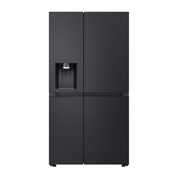 Vorderansicht von Side-by-Side Kühlschrank (B, 623L, 179cm hoch) mit Eis-, Crushed Ice- und Wasserspender &amp; internem Wassertank | GSLE91EVAB GSLE91EVAB