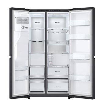 LG Side-by-Side Kühlschrank (B, 623L, 179cm hoch) mit Eis-, Crushed Ice- und Wasserspender & internem Wassertank | GSLE91EVAB, GSLE91EVAB