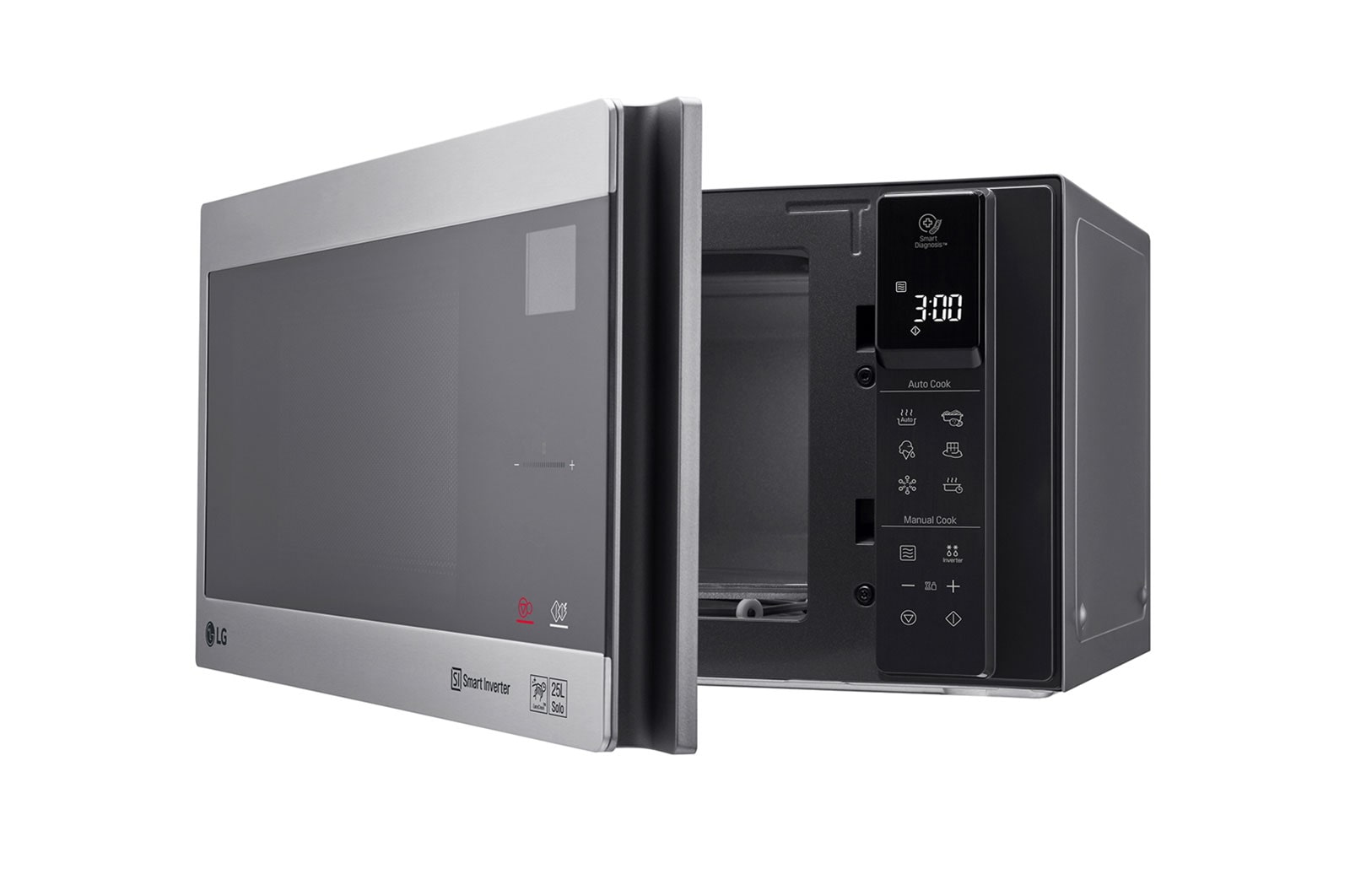 LG Solo-Mikrowelle mit Smart Inverter Technologie | EasyClean | 25 Liter Kapazität | Leistung 1000 Watt | MS2595CIS, MS2595CIS