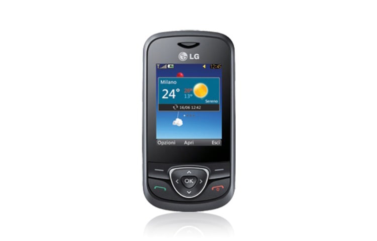 Vorderansicht von Slider-Handy mit 2 MP Kamera, SNS-Client, FM Radio und MP3 Player A200