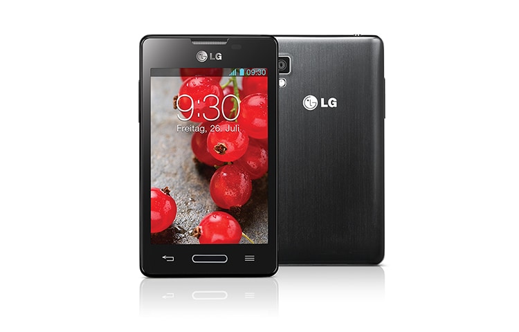 LG OPTIMUS L4'' Android Smartphone mit 3,8 Zoll IPS Full-Touchdisplay, 1 GHz Prozessor und 3 MP Kamera mit Sprachauslöser, E440