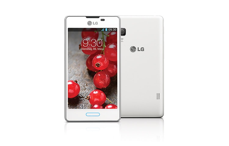 LG OPTIMUS L5'' Android Smartphone mit 4 Zoll IPS Full-Touchdisplay, 1 GHz Prozessor, 5MP Kamera mit Panoramafunktion und NFC, E460