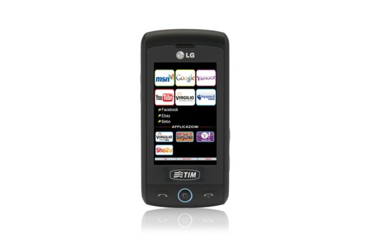 Vorderansicht von Touchphone mit ausziehbarer QWERTZ Tastatur GW520 InTouch