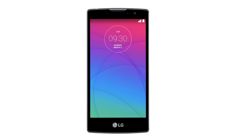 Vorderansicht von LG Spirit Gebogenes Android Smartphone mit 4,7 Zoll HD-Display, 1,3 GHz Quad-Core-Prozessor H420