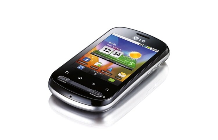 LG OPTIMUS ME Einsteiger-Smartphone mit hochwertigem 2,8 Zoll Display, MP3 Player, Kopfhöreranschluss und erweiterbarem Speicher, P350
