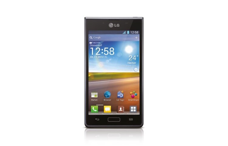 Vorderansicht von OPTIMUS L7 Stylisches Smartphone mit 4,3 Zoll NOVA Display, Android 4.0 &amp; NFC P700