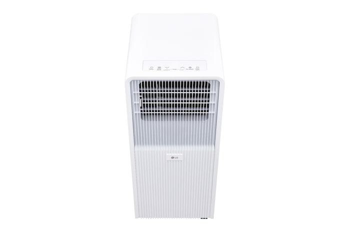 Oberer Luftauslass offen mit Luftauslassöffnungen an der tragbaren LG 9.000 BTU Klimaanlage P9NC09PSAB1