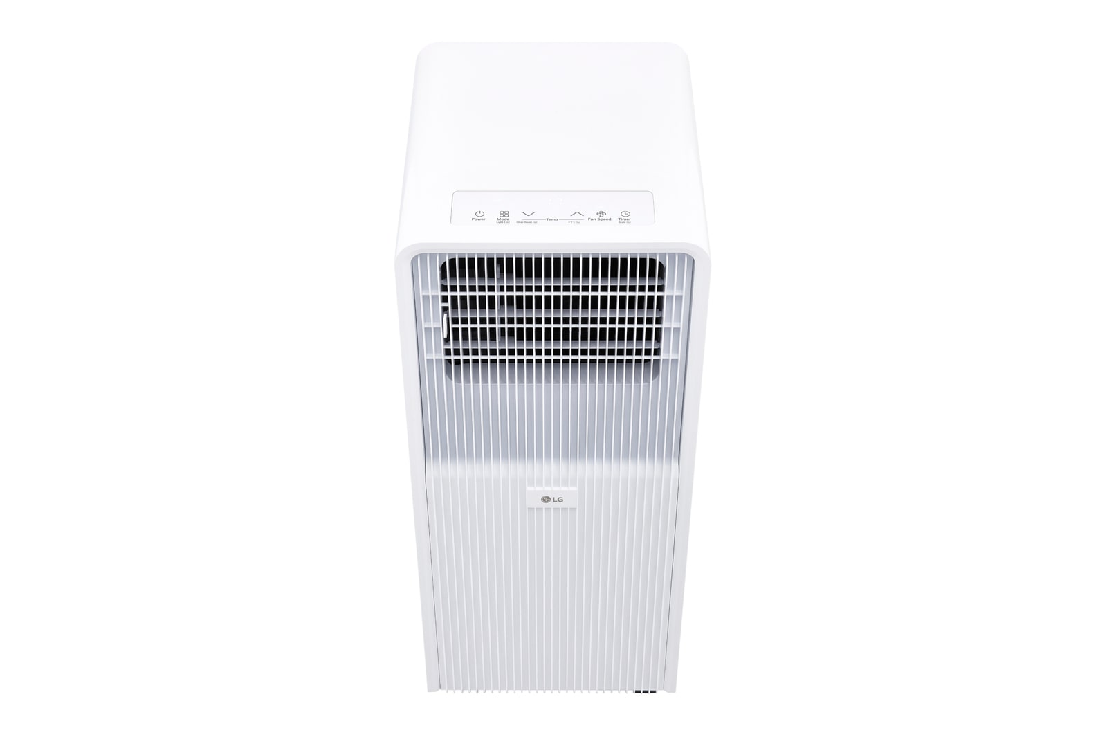Oberer Luftauslass offen mit Luftauslassöffnungen an der tragbaren LG 9.000 BTU Klimaanlage P9NC09PSAB1
