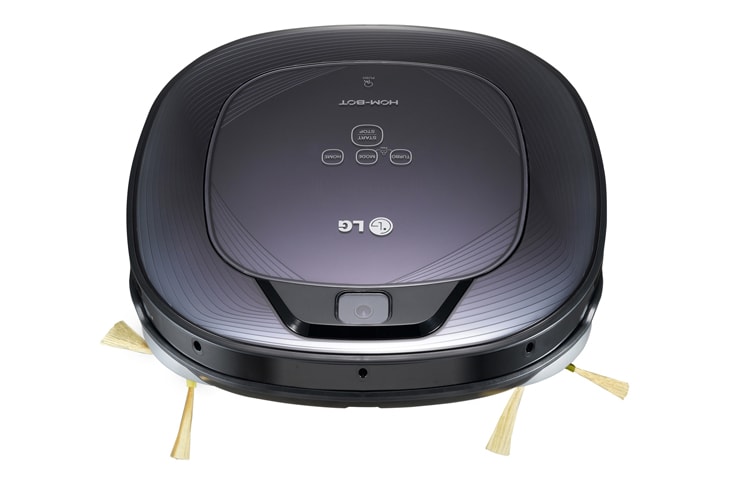 LG Quadratischer Roboterstaubsauger in schwarzem 3D-Design mit 2 integrierten Kameras, Antistoßkontrolle und 7 Reinigungsprogrammen, VR6270LVMB