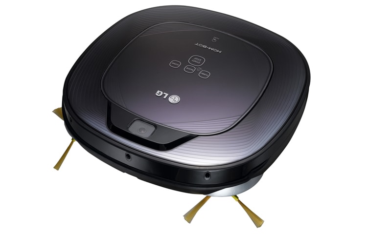 LG Quadratischer Roboterstaubsauger in schwarzem 3D-Design mit 2 integrierten Kameras, Antistoßkontrolle und 7 Reinigungsprogrammen, VR6270LVMB