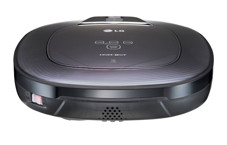 LG Quadratischer Roboterstaubsauger in schwarzem 3D-Design mit 2 integrierten Kameras, Antistoßkontrolle und 7 Reinigungsprogrammen, VR6270LVMB