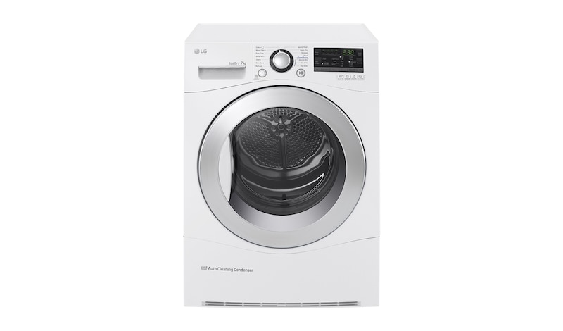 LG Trockner mit Wärmepumpen Technologie und selbstreinigenden Kondensator für gleichbleibend niedrigen Energieverbrauch. Bis zu 7 kg Fassungsvermögen., RC7055AH2Z