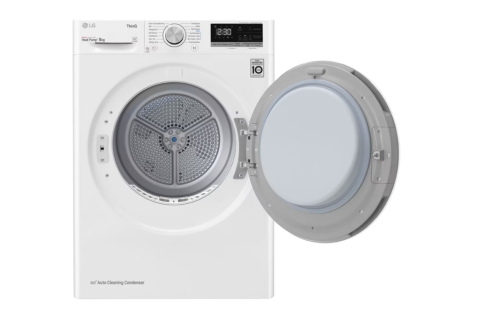 LG Trockner mit Dual Inverter Wärmepumpentechnologie | Automatisch selbstreinigender Kondensator | 8 kg Fassungsvermögen | Wi-Fi-Funktion | Energieeffizienzklasse A+++, V3R08T