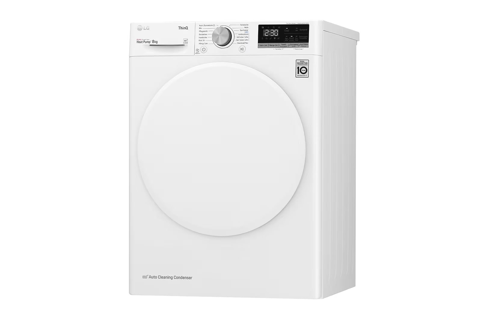 LG Trockner mit Dual Inverter Wärmepumpentechnologie | Automatisch selbstreinigender Kondensator | 8 kg Fassungsvermögen | Wi-Fi-Funktion | Energieeffizienzklasse A+++, V3R08T