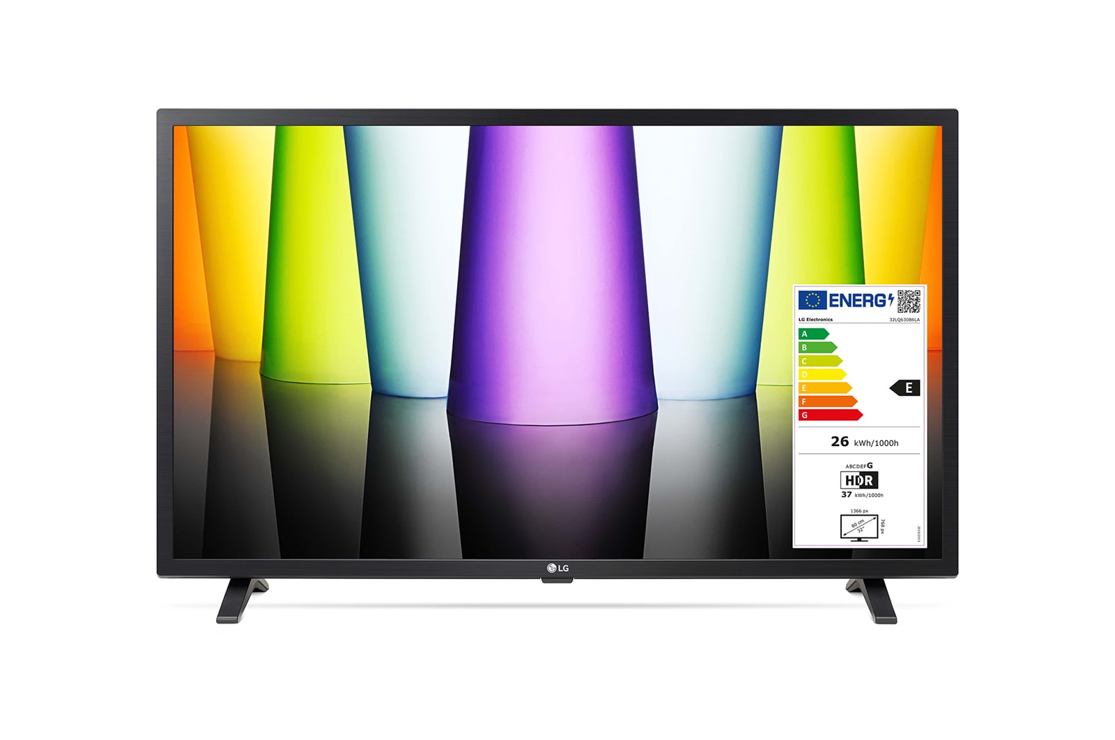Vorderansicht des LG Full HD TV mit eingefügtem Bild und Produktlogo