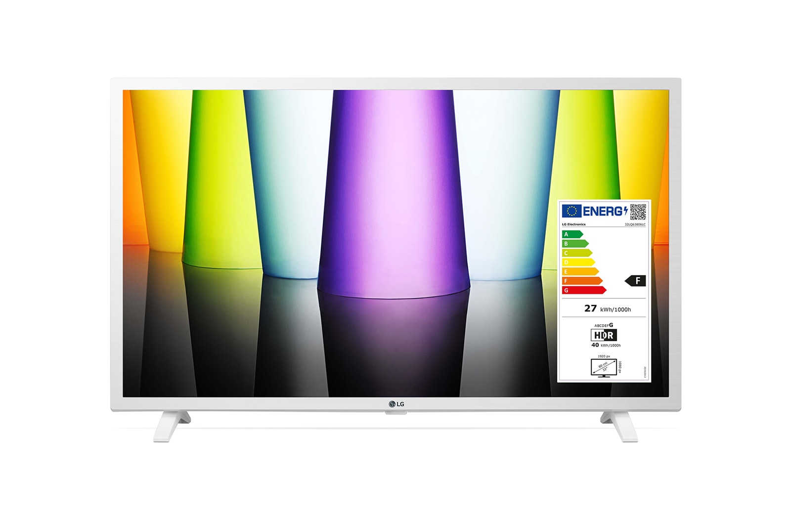 Vorderansicht des LG Full HD TV mit eingefügtem Bild und Produktlogo