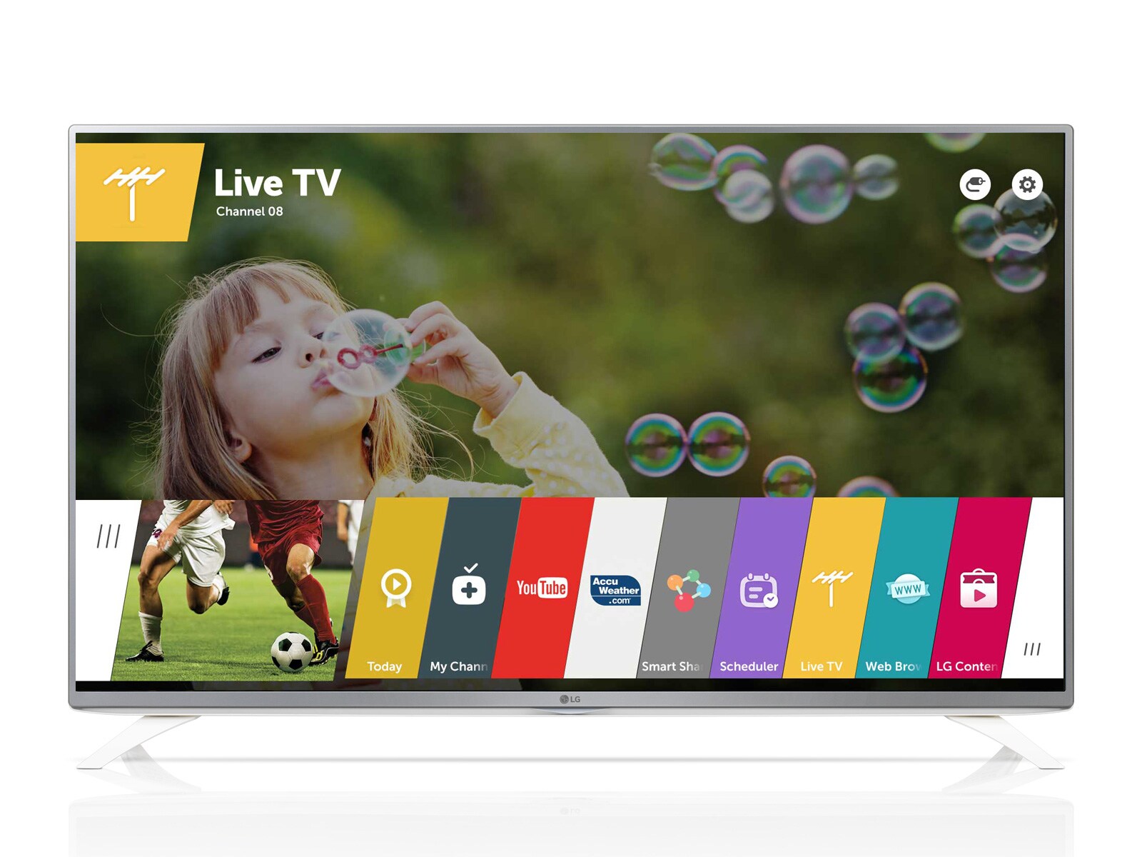 Vorderansicht von LG 49LF590V LG LED/LCD TV mit einer Bildschirmdiagonale von 49&#34;, webOS 2.0 und Full HD Auflösung 49LF590V