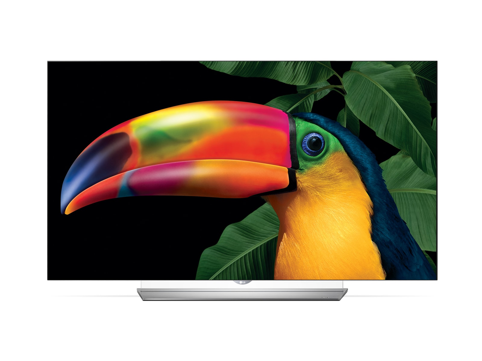 Vorderansicht von LG 55EF950V LG OLED 3D TV mit einer Bildschirmdiagonale von 55&#34;, Cinema Screen und Sound designed by Harman Kardon 55EF950V