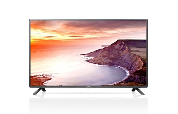 Vorderansicht von LG Smart LED TV mit einer Bildschirmdiagonale von 55&#39;&#39;, Screen Share, Metallic Design und Virtual Surround Plus 55LF580V