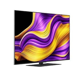Leicht seitliche Ansicht des LG OLED evo AI G5 4K Smart TV.