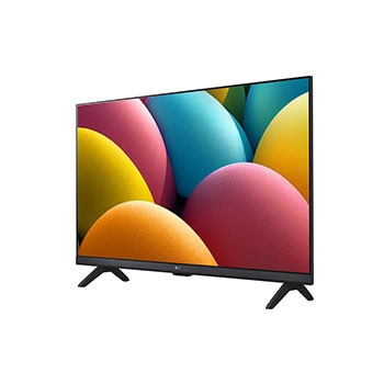 Leicht geneigte, nach links gerichtete Seitenansicht des LG HD TVs, LR60